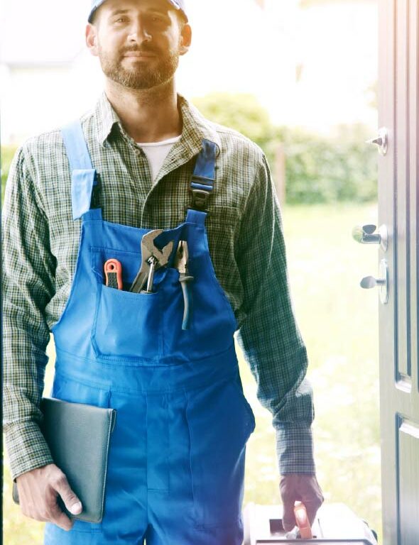 Plumber at Front Door